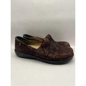 Alegria Keli Professional Slip On Brown Paisley Nursing Clogs Size 42 (11.5-12)